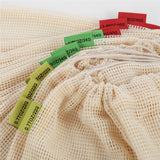 Organic Cotton Mesh Reusable Produce Bags - Multi-Packs