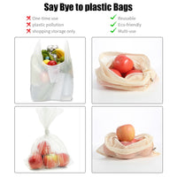 Organic Cotton Mesh Reusable Produce Bags - Multi-Packs