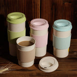 Eco-friendly Wheat Fiber Reusable Coffee Mug - 3 sizes