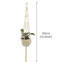 Twisted White Macrame Plant Hanger