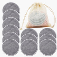 Reusable Bamboo Makeup Remover Pads 12pcs + Bag