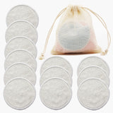 Reusable Bamboo Makeup Remover Pads 12pcs + Bag