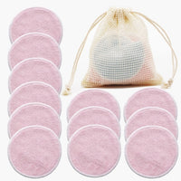 Reusable Bamboo Makeup Remover Pads 12pcs + Bag