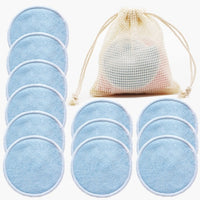 Reusable Bamboo Makeup Remover Pads 12pcs + Bag