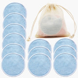 Reusable Bamboo Makeup Remover Pads 12pcs + Bag