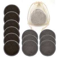 Reusable Bamboo Makeup Remover Pads 12pcs + Bag