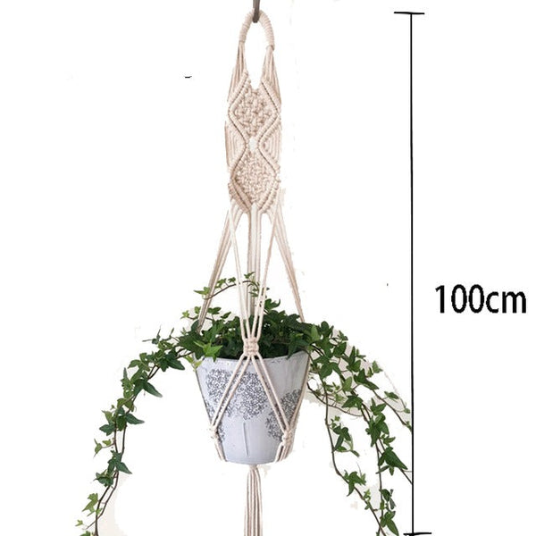 Boho Woven Macrame Plant Hanger