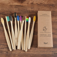 10PCS Natural Bamboo Tooth Brush