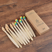 10PCS Natural Bamboo Tooth Brush