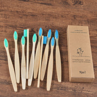 10PCS Natural Bamboo Tooth Brush