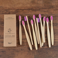 10PCS Natural Bamboo Tooth Brush