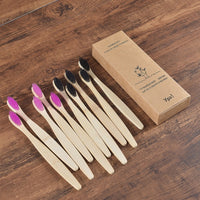 10PCS Natural Bamboo Tooth Brush