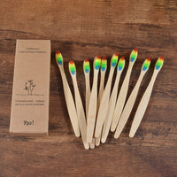 10PCS Natural Bamboo Tooth Brush