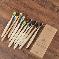 10PCS Natural Bamboo Tooth Brush