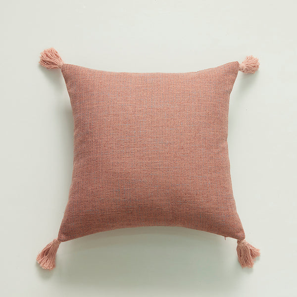 Cotton Hemp Cushion Cover - Pink