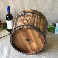 Wooden Round Barrel Planter