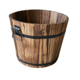 Wooden Round Barrel Planter