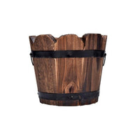 Wooden Round Barrel Planter