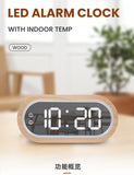 Natural Beechwood Bedside Alarm Clock - USB Powered