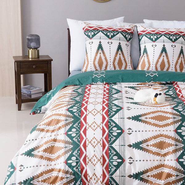 100% Pure Cotton Duvet Cover + Pillowcases - Geometric