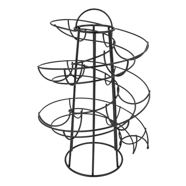 Spiral Design Egg Dispenser Rack Holder with Storage Basket Metal Egg  Skelter