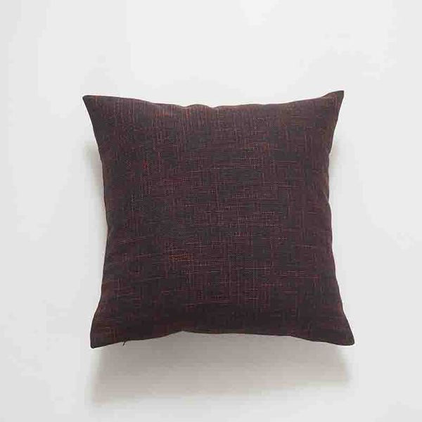 Cotton Hemp Cushion Cover - Black/Red